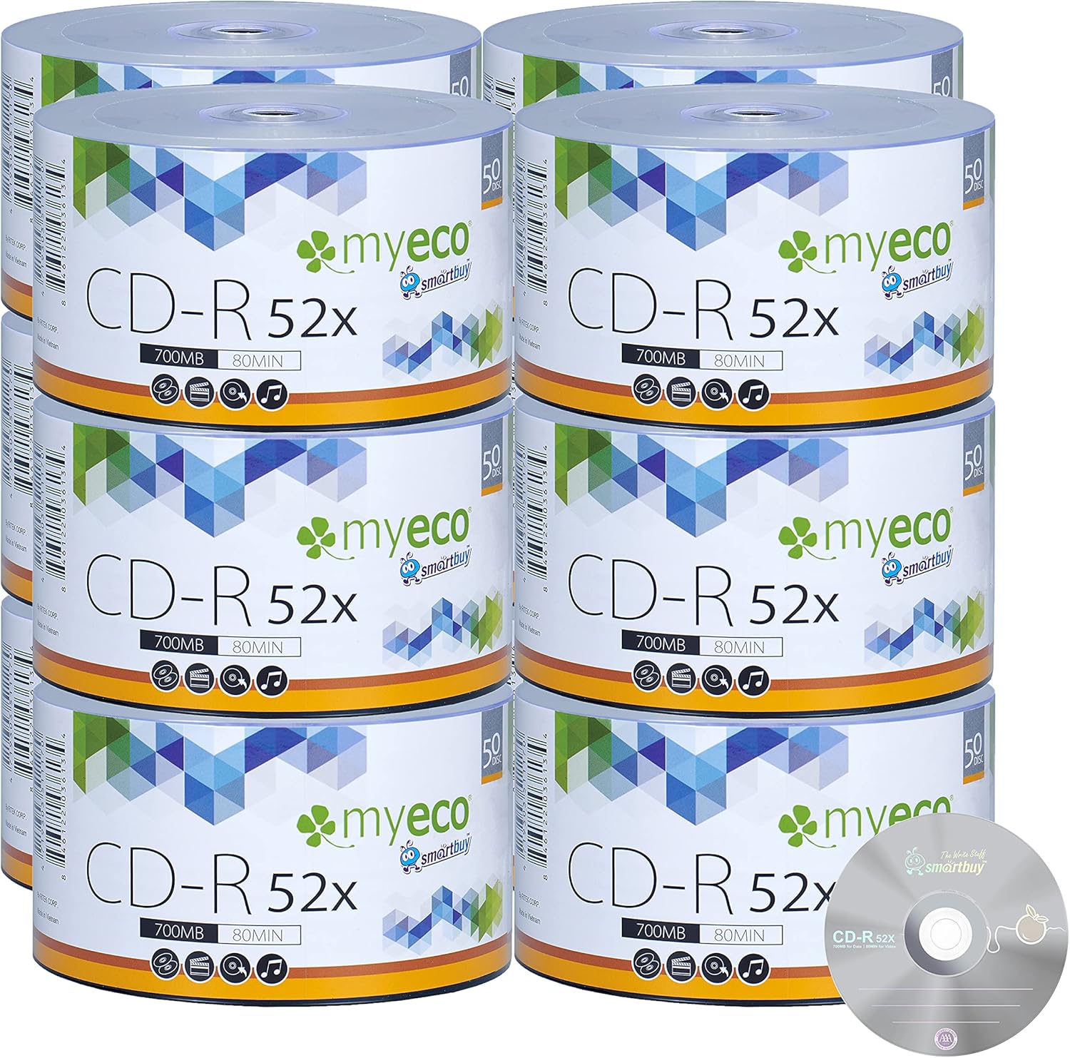 MyEco CD-R 52X 700MB Blank Media for Quality Recording