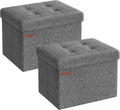 Small Folding Storage Ottoman Set of 2 - Compact Cube Seating