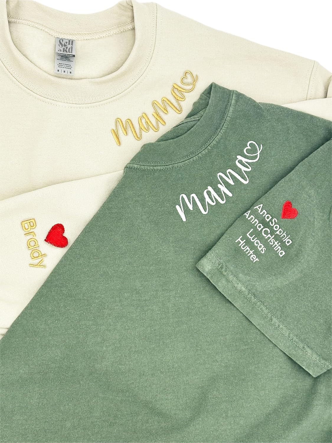 Personalized Mama Sweatshirt with Kids Names - Handmade Minimalist Mom Gift