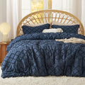 Bedsure Twin XL Comforter Set - Navy Blue Tufted Boho Bedding