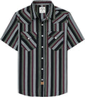 50% Viscose from Bamboo 50% Polyester Mens Short Sleeve Western Plaid