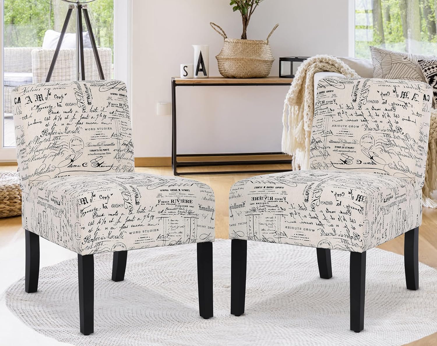 Modern Armless Chair Set, Cozy & Chic Living Room Furniture