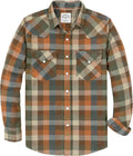 Dubinik Flannel Shirt for Men Western Pearl Snap Long (Style TFG4)