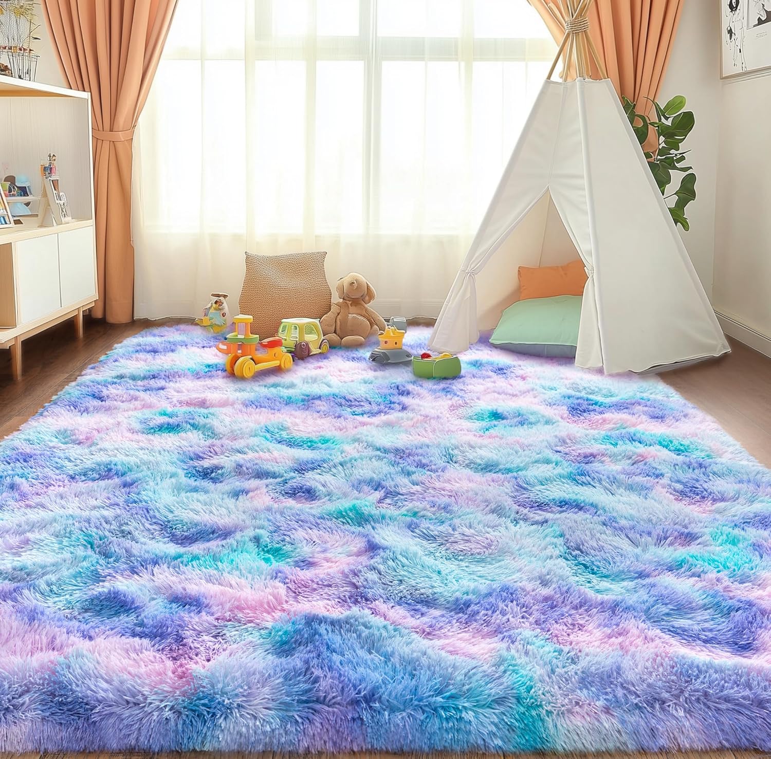 Large Modern Soft Shag Area Rug 6x9 Feet for Cozy Spaces