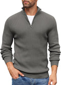 COOFANDY Men's Quarter Zip Sweater Slim Fit Mock Neck Pullover - Warm