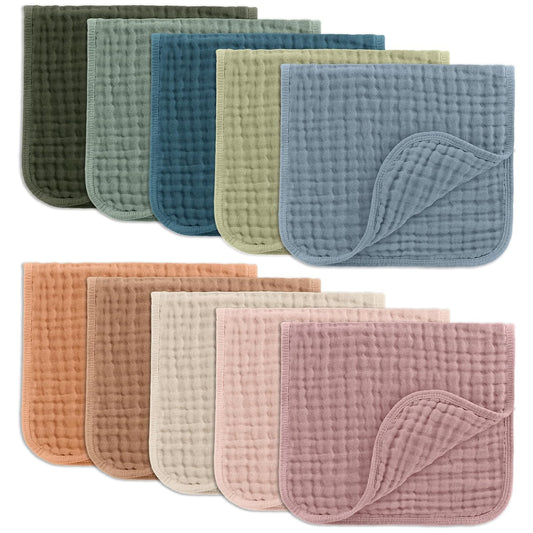 Ultra Absorbent Muslin Burp Cloths - 6-Layer Cotton for Baby Messes - Soft & Gentle