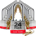 24 Keyed Alike Padlocks with 2ft Long Shackle - Single Key Convenience