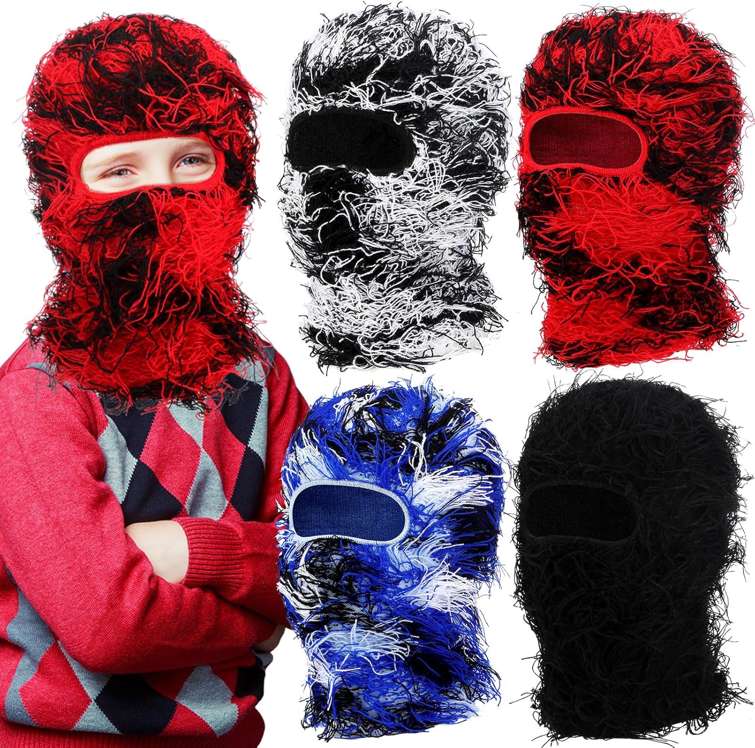 Chuarry Distressed Kids Balaclava: Windproof Winter Face Mask