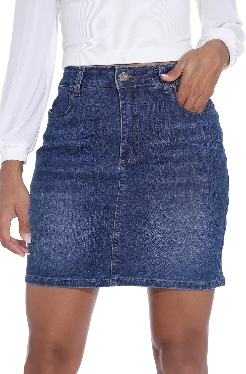 GUANYY Womens Mini Denim Skirt for Casual Summer Style