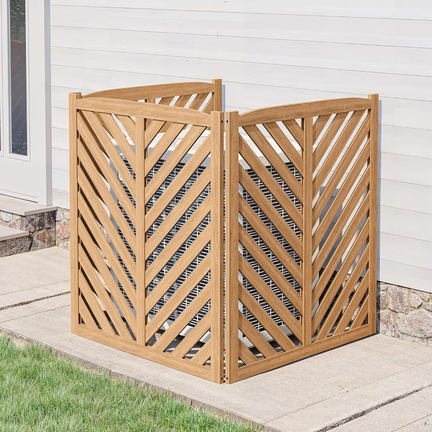 Outdoor Privacy Fence Panels Set - Conceal Equipment in Style