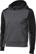 SPORT-TEK ST249 Colorblock Fleece 1/4-Zip Hooded Sweatshirt - Graphite