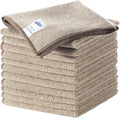 Microfiber Cleaning Cloths Pack of 12 - Streak Free, Ultra Soft Wheat