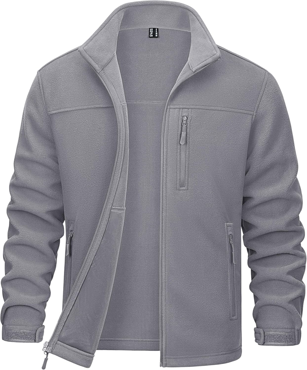 MAGCOMSEN Men's Winter Zip Up Polar Fleece Jacket for Outdoor Use