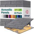 Acoustic Panels 18-Pack Soundproof Wall 12in x12in - Pebble Gray