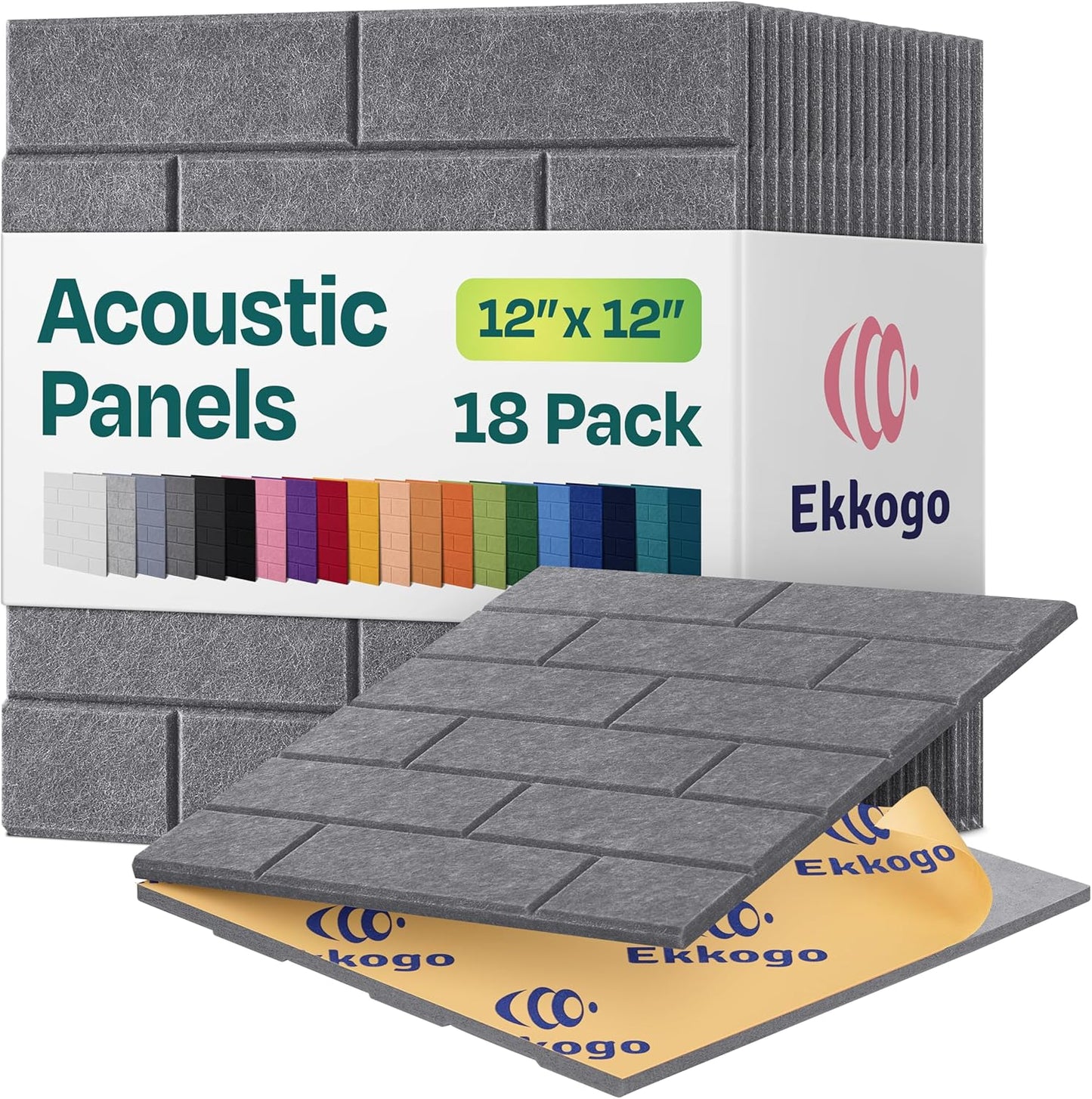 Acoustic Panels 18-Pack for Soundproofing and Noise Control