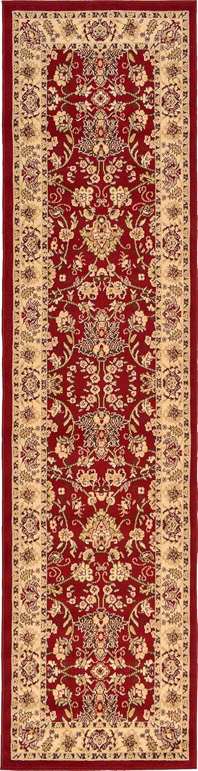 Unique Loom Sialk Hill Collection Area Rug Runner in Burgundy