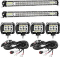 LED Light Bar Kits 20in Slim Bars + 4in Pods - Combo Work Lights