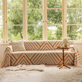 Boho Farmhouse Couch Cover 71in x118in - Soft Chenille Slipcover