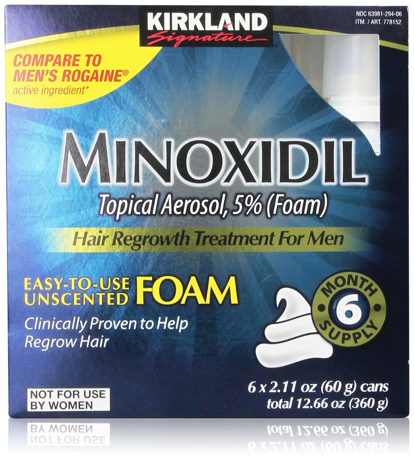 Minoxidil Foam for Men - 6 Canisters for Hair Growth Treatment