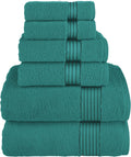 Turquoise Turkish Cotton 6-Piece Towel Set - Plush 680 GSM