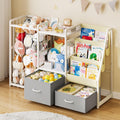 Kids Bookshelf and Toy Storage - Large 3 Tier Sling Bookcase