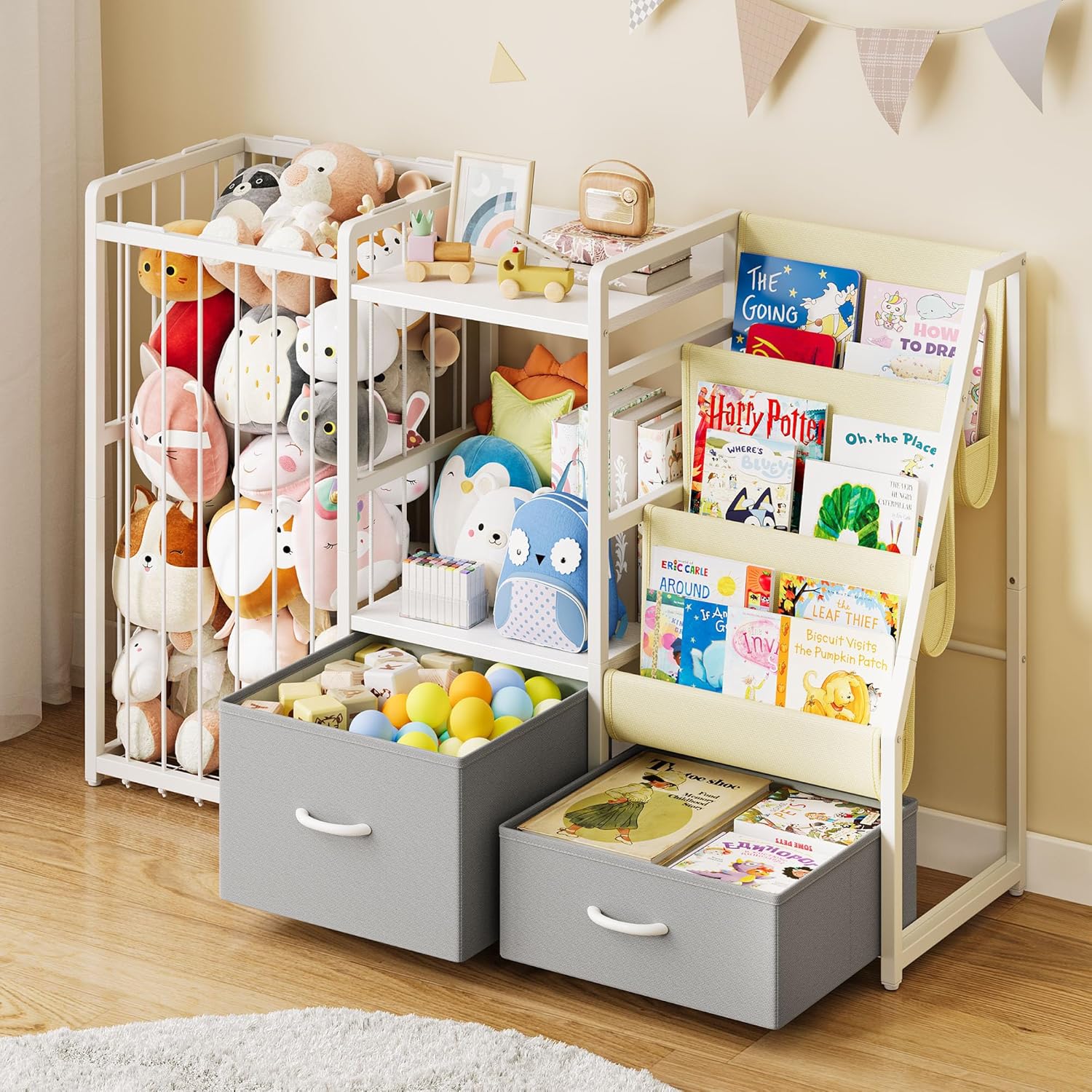 Kids Bookshelf and Toy Storage for Montessori Learning Spaces