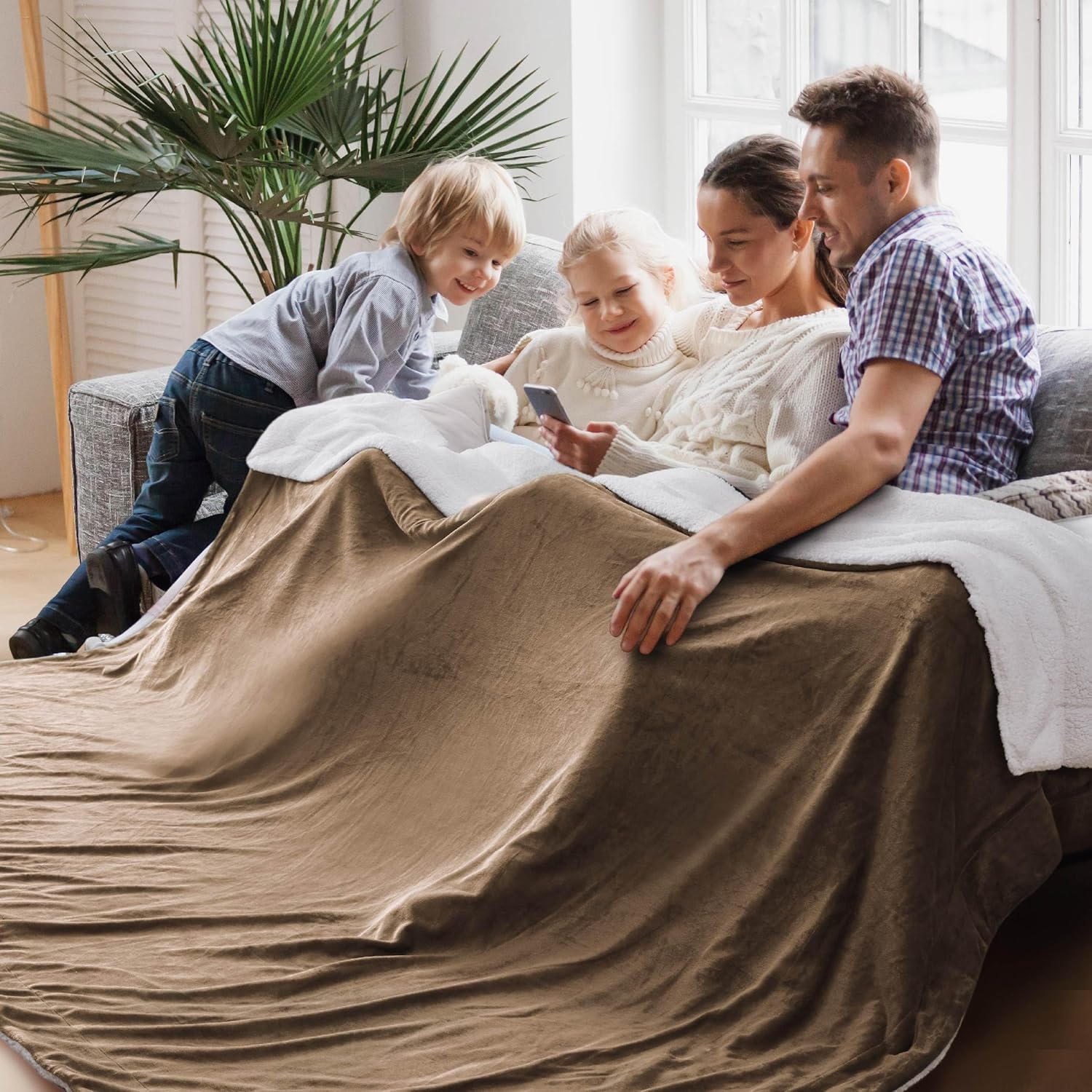 Bedsure GentleSoft Sherpa Fleece Oversized Cal King Blanket