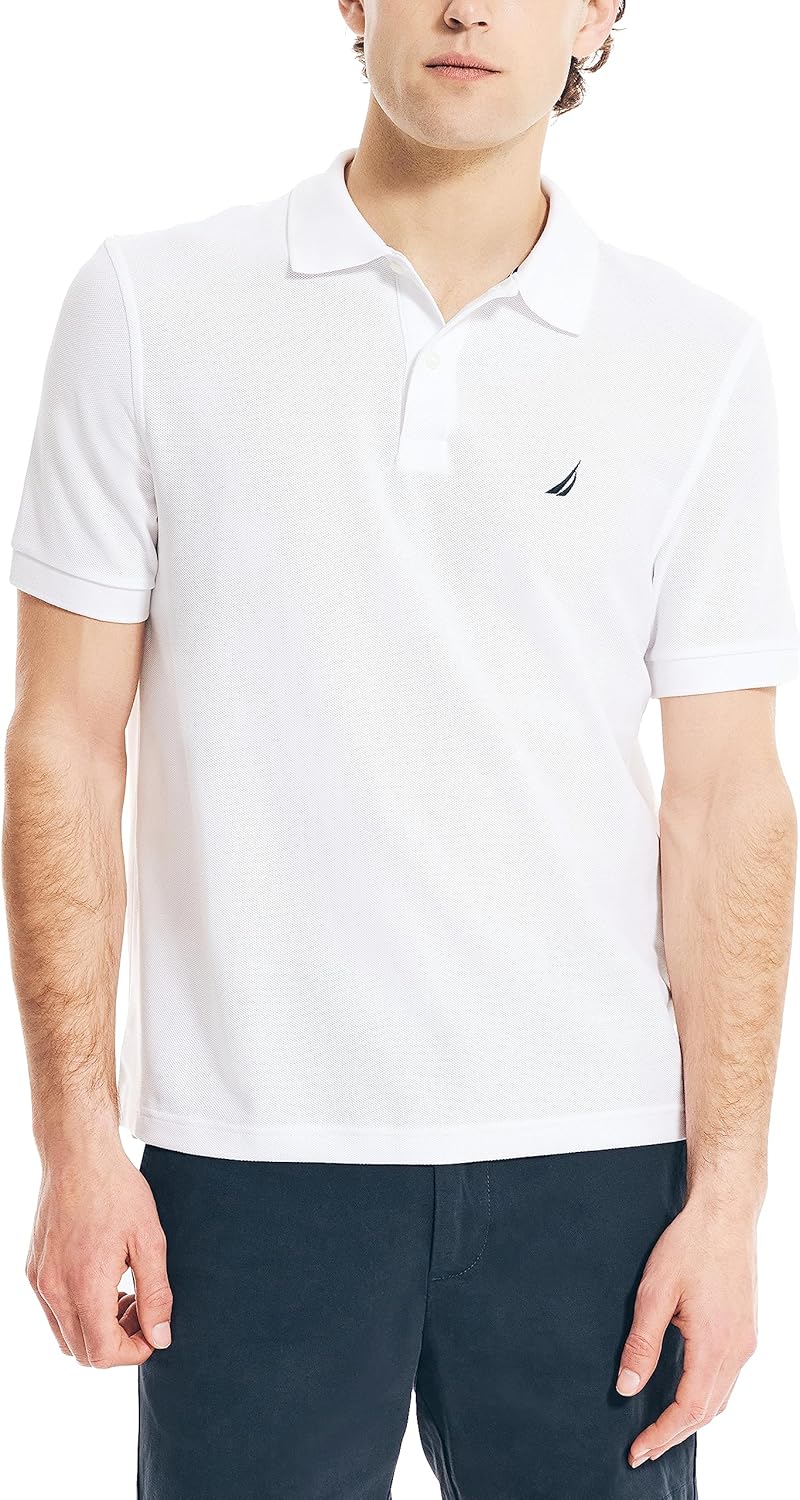 Nautica Men's Classic Short Sleeve Solid Performance Polo Shirt