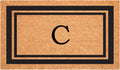 Black Border 24 in x 48 in Monogram Doormat C - Coir Scraper