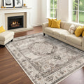 Washable 7x9 Area Rug: Soft Non-Slip Floral Carpet for Home