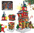 Christmas Countdown Tower House Building Toys - Interactive Holiday