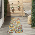 Nourison Aloha Indoor/Outdoor Ivory/Multi 2 ft x 6 ft - Easy Clean Rug