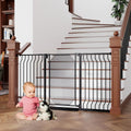 29.5-60.5in Extra Wide Metal Mesh Baby Gate for Stairs & Doorways