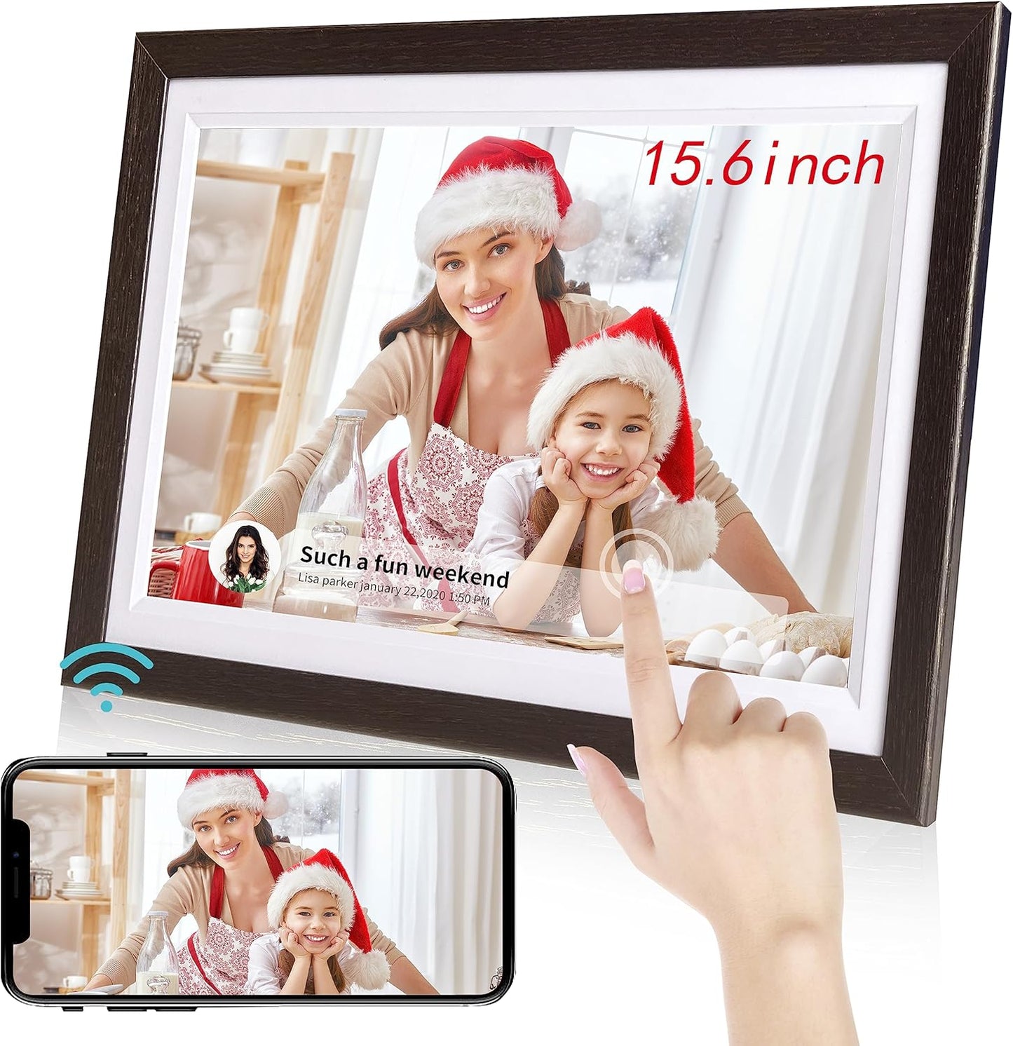 15.6 inch WiFi Digital Picture Frame with 32GB Storage