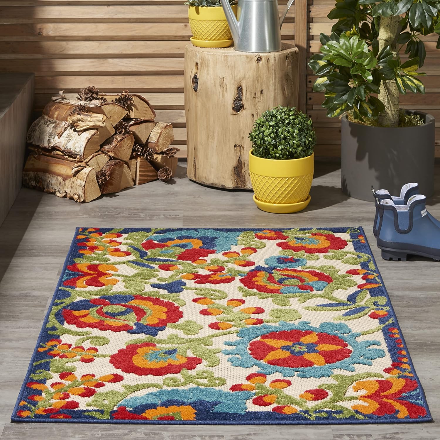 Nourison Home Aloha Indoor/Outdoor Multicolor Area Rug 3x4