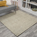 Jute Chunky Handwoven 6x6 Square Rug - Bohemian Gray Accent