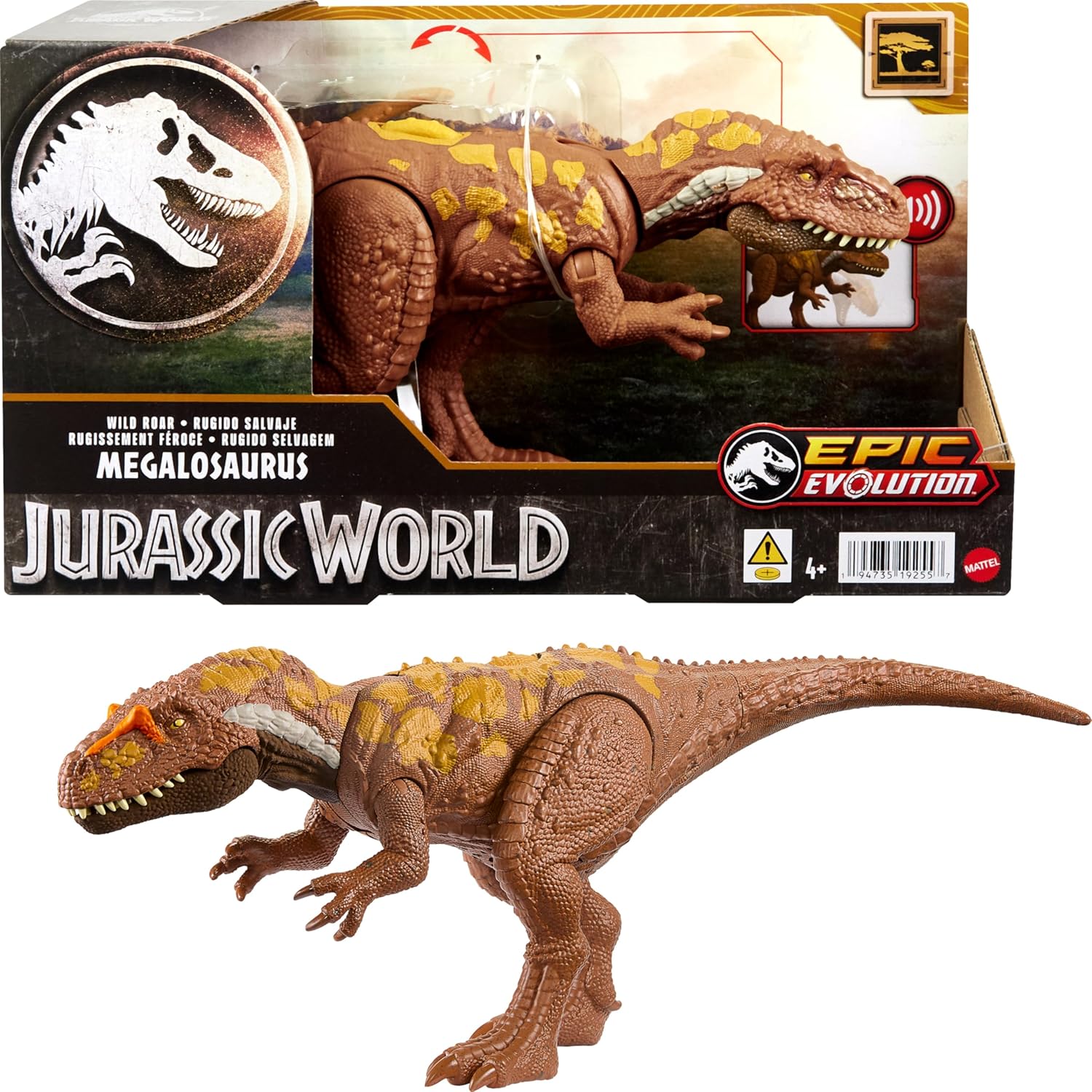 Jurassic World Wild Roar Dinosaur Toy with Sound & Action Move