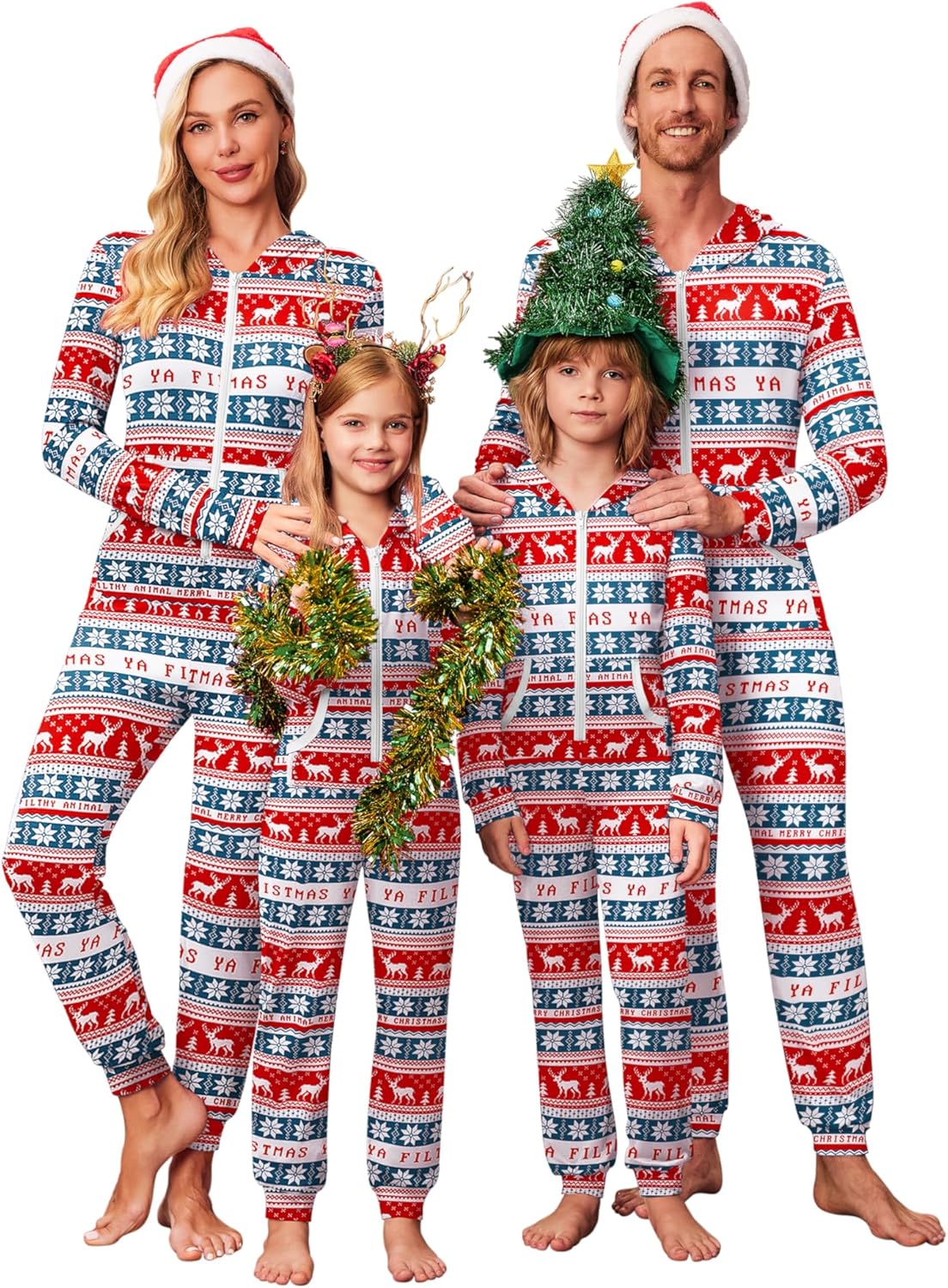 Ekouaer Christmas Matching Family Onesie Pajamas for All