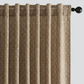 Decorative Back Tab Linen Curtains with Geometric Pattern - 90 in