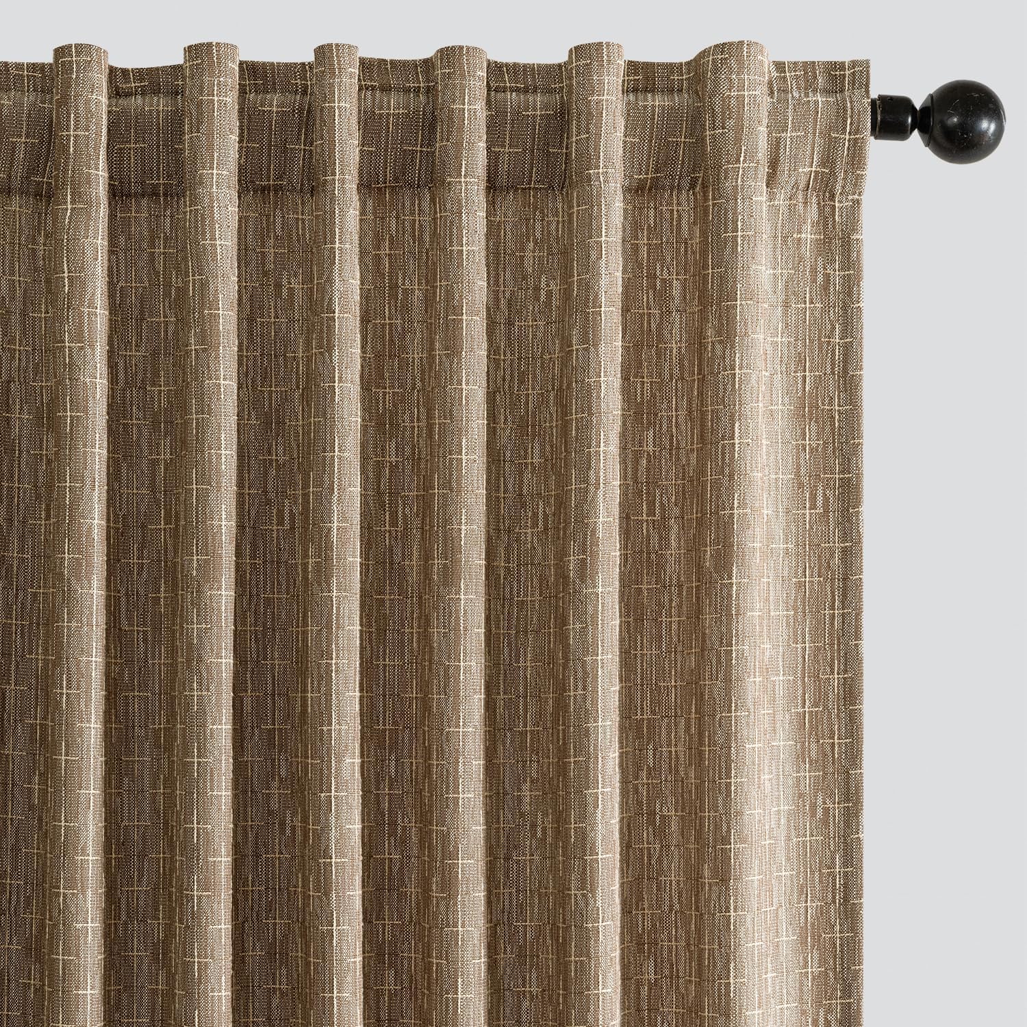MIULEE Decorative Back Tab Linen Curtains for Modern Homes