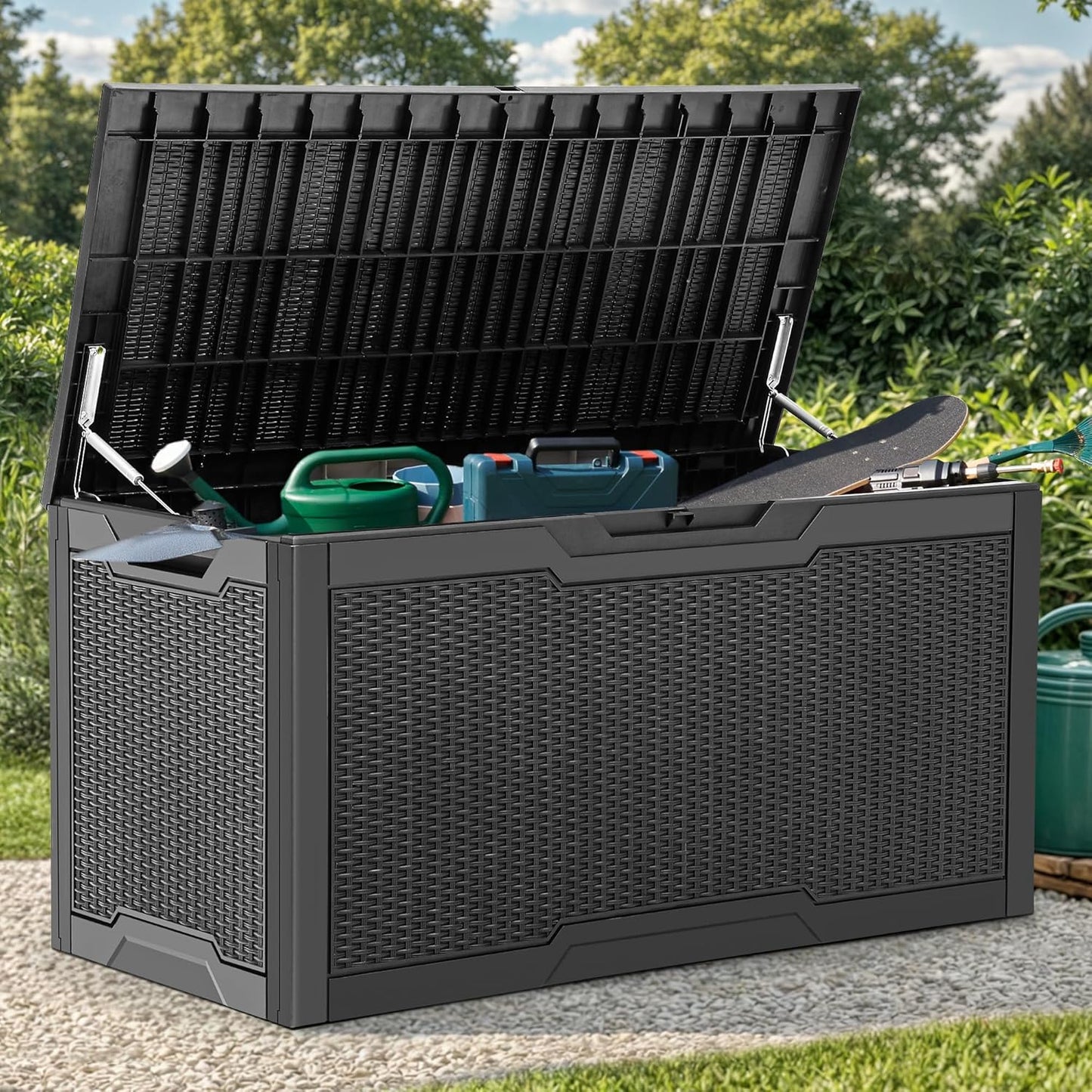 YITAHOME 100 Gallon Large Resin Deck Box for Outdoor Storage