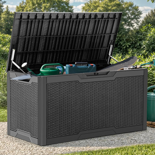 YITAHOME 100 Gallon Large Resin Deck Box for Outdoor Storage