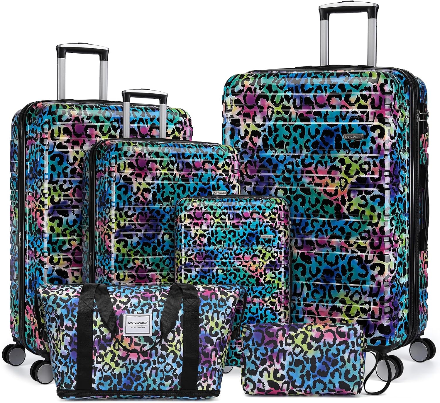 LARVENDER Expandable Luggage Sets 6 Piece with Spinner Wheels