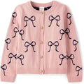 Girls Long Sleeve Cotton Cardigan Button Up Sweater - Soft Knit