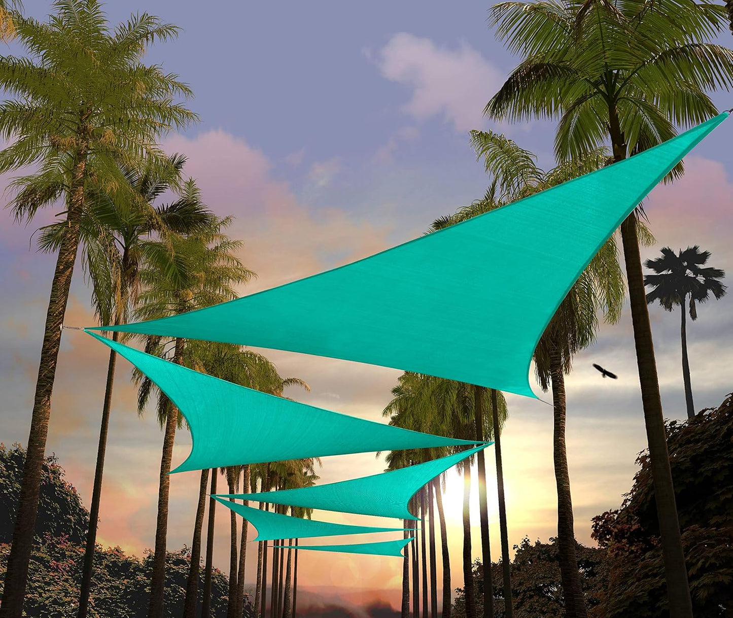Turquoise Triangle Sun Shade Sail 22ft x 22ft x 22ft for Outdoors