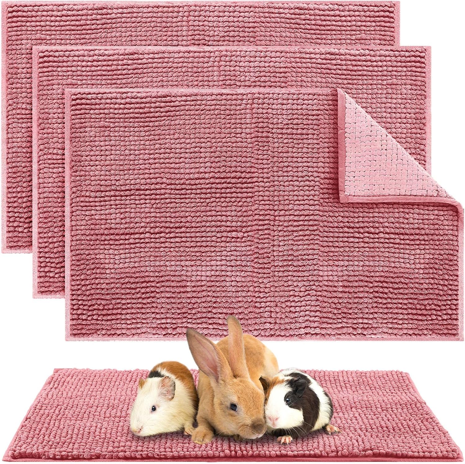 Guinea Pig Cage Liner 4 Pcs Washable Fleece Pee Pads for Pets