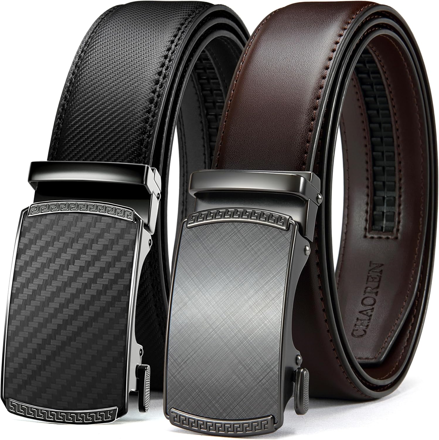 CHAOREN Leather Ratchet Belt for Men - Customizable Fit Style