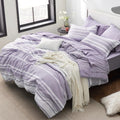 Bedsure Queen Comforter Set 7 Pieces for All Seasons in Purple