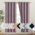 Chaise Mauve Vintage Linen 100% Blackout Curtains 72in - Room