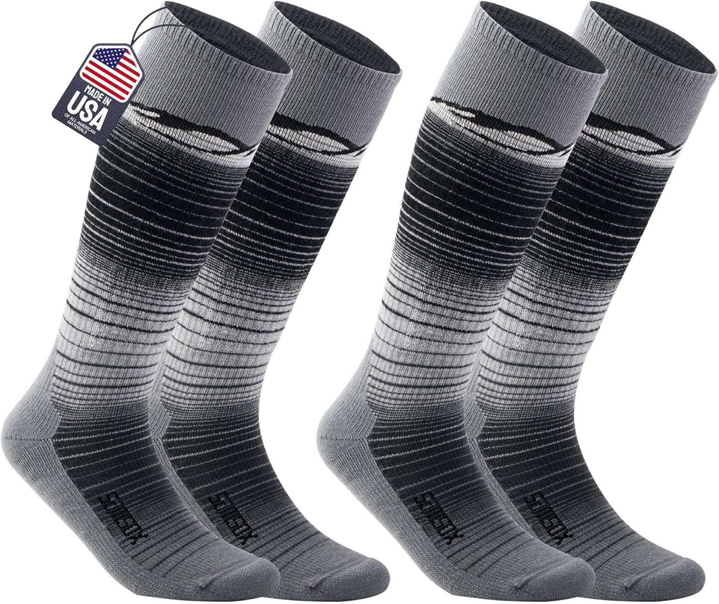 USA-Made Merino Wool Ski Socks: Targeted Cushion